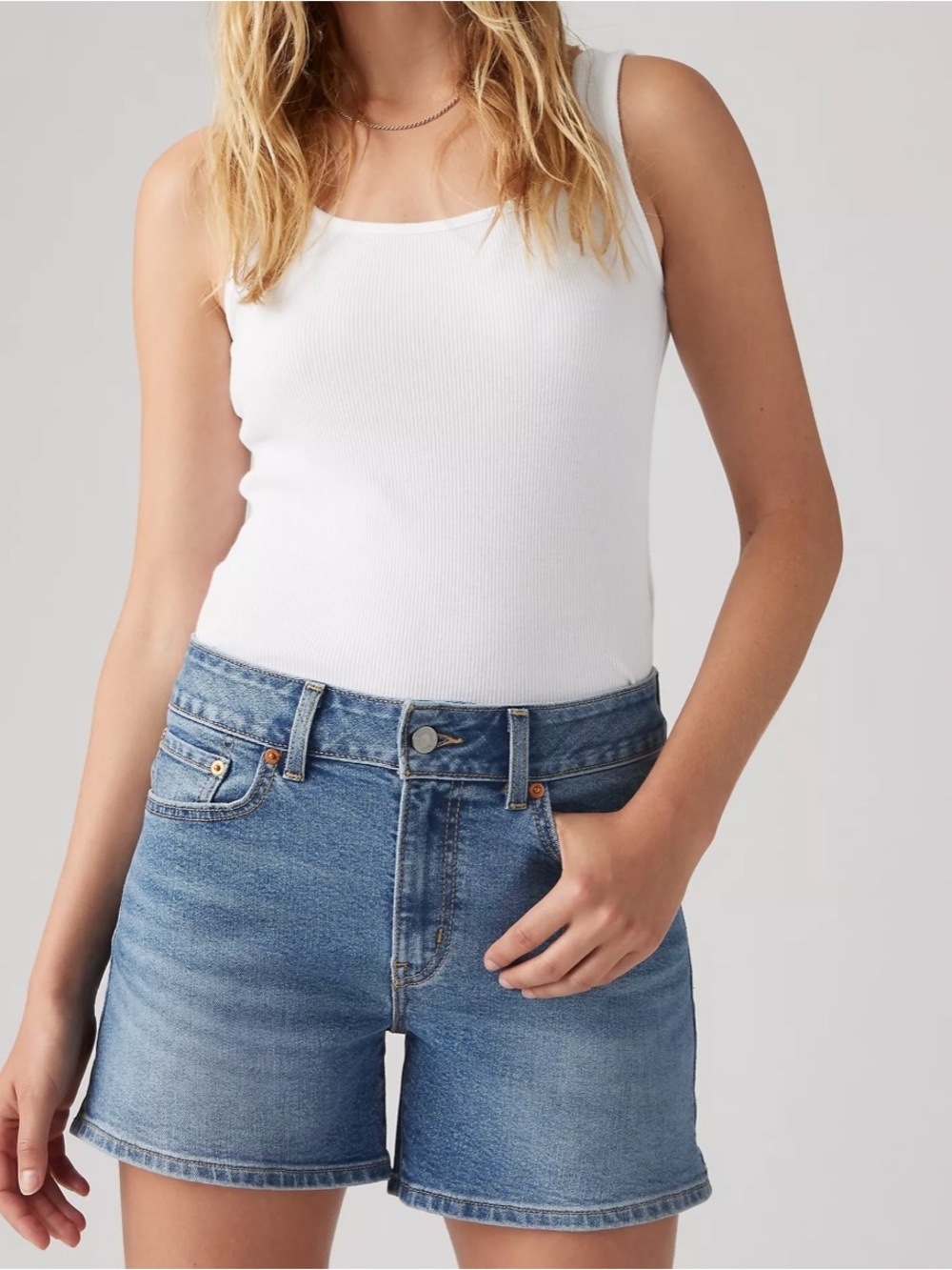 Levi's Light Blue Denim A-Line Shorts (Size 30)